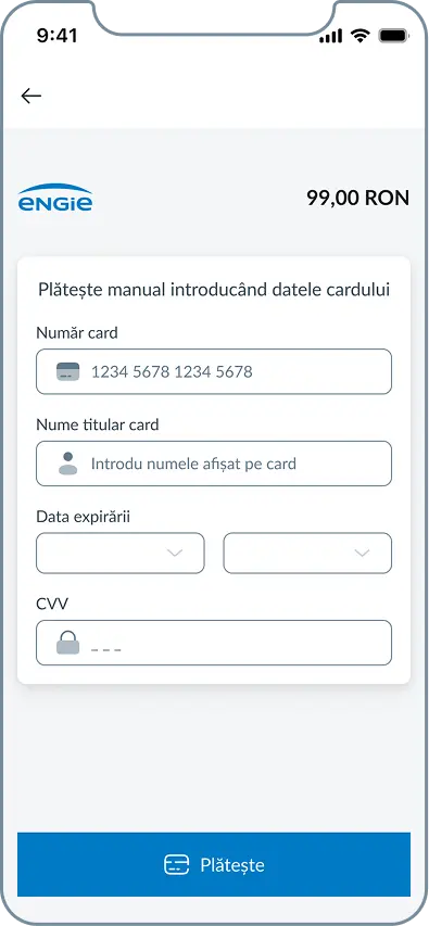 Adaugare card VISA